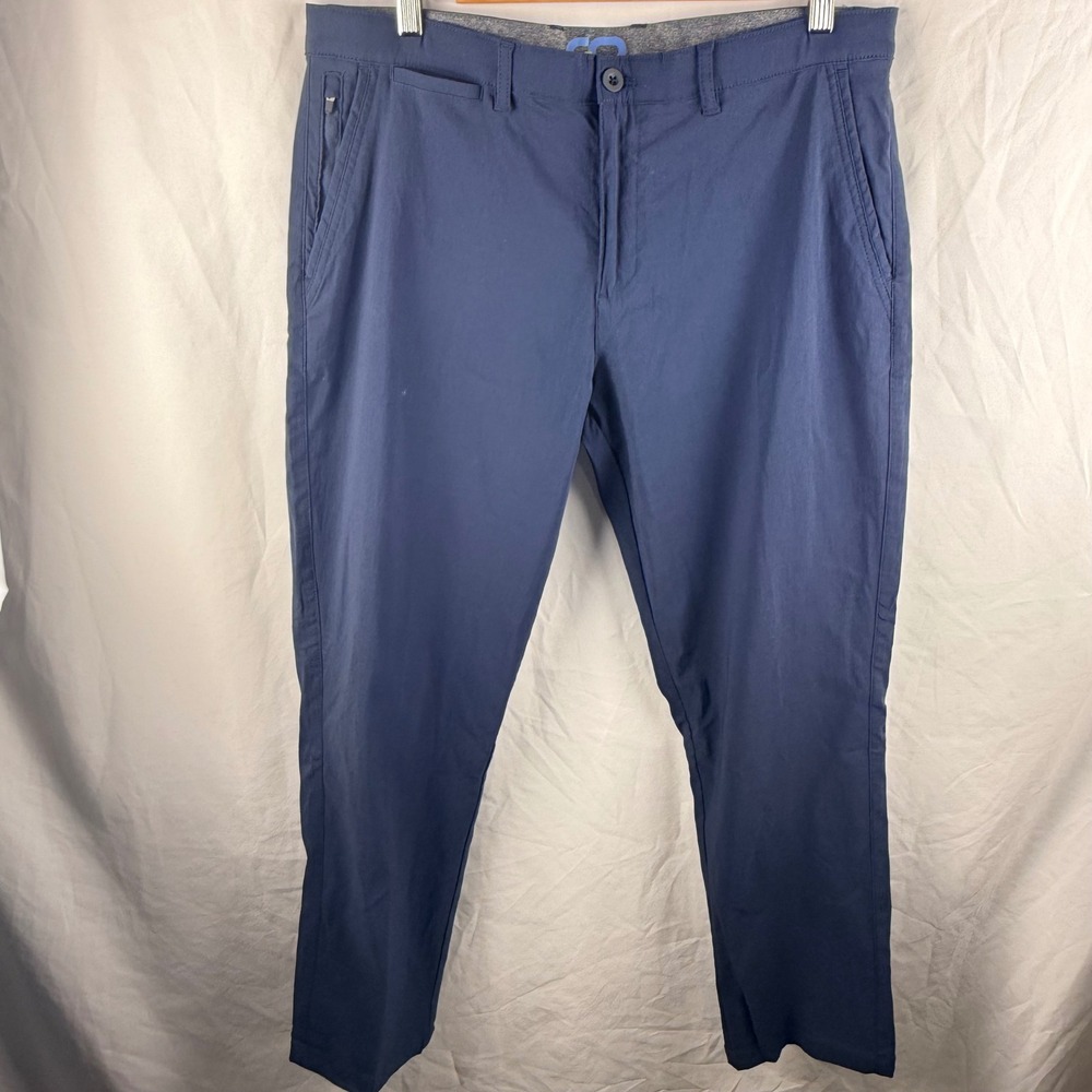 Copper & Oak Men's Navy Blue Golf Pants 36x30 Lightweight Breathable Zip‎ Pocket